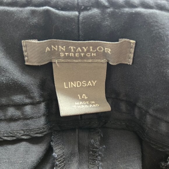 Ann Taylor Stretch Lindsay Bootcut Black Flared Pants Size 14 Cotton Spandex - Picture 8 of 9